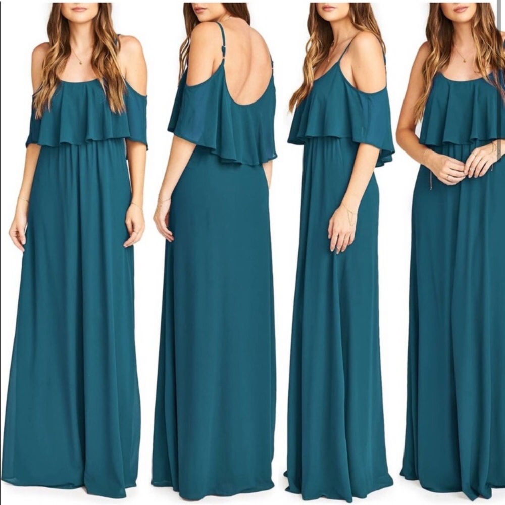 Show Me Your MuMu Caitlin Bridesmaid Dress Teal XXS